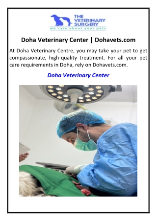 Doha Veterinary Center | Dohavets.com