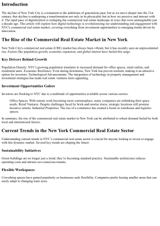 Digitalization Revolutionizing the Way We View NYC's Commercial Real Estate