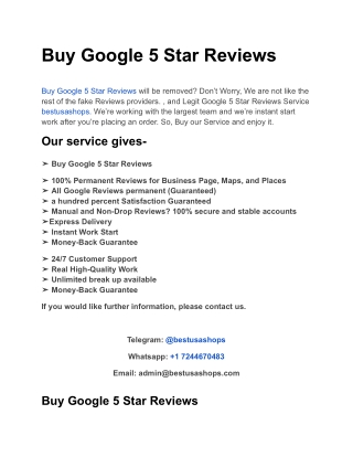 Buy Google 5 Star Reviews