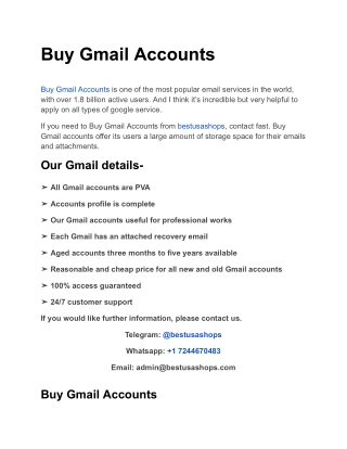 Buy Gmail Accounts