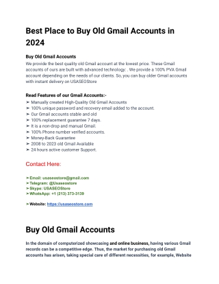 Buy Old Gmail Accounts