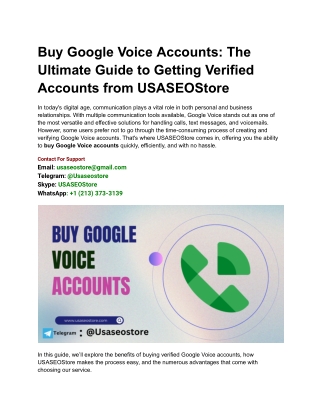 Buy Google Voice Accounts_ The Ultimate Guide to Getting Verified Accounts from USASEOStore