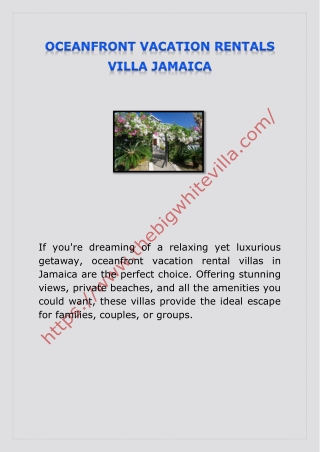 OCEANFRONT VACATION RENTALS VILLA JAMAICA