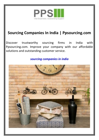 Sourcing Companies In India  Ppsourcing.com