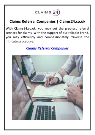 Claims Referral Companies | Claims24.co.uk