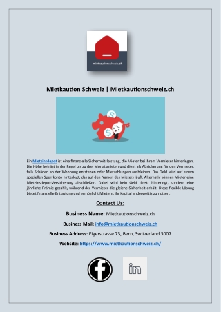 Mietkaution Schweiz | Mietkautionschweiz.ch