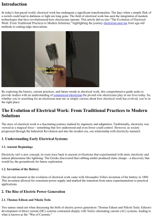 “The Evolution of Electrical Work: From Traditional Practices to Modern Solution