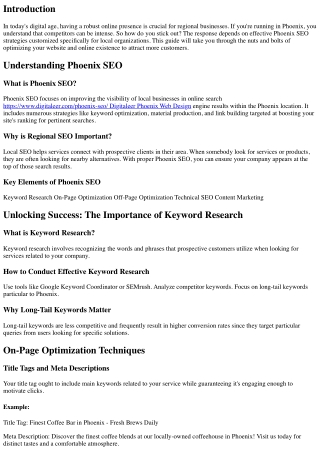 Unlocking Success: The Ultimate Guide to Phoenix SEO Strategies for Regional Ser