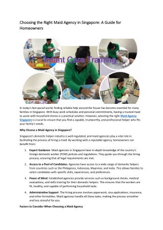 Maid Agency Singapore