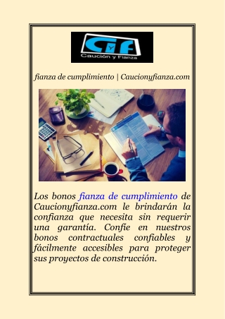 fianza de cumplimiento | Caucionyfianza.com