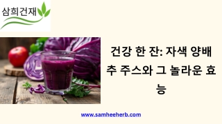 건강 한 잔: 자색 양배추 주스와 그 놀라운 효능