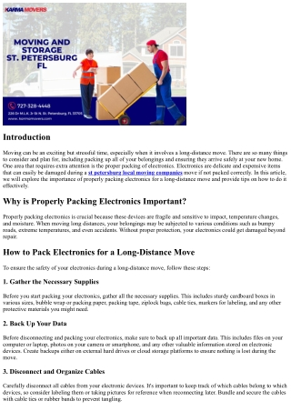 The Importance of Properly Packing Electronics for a Long-Distance Move
