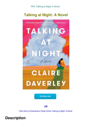 PDF Talking at Night A Novel