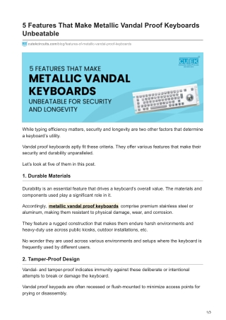 cutekcircuits.com-5 Features That Make Metallic Vandal Proof Keyboards Unbeatable