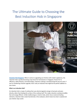 The Ultimate Guide to Choosing the Best Induction Hob in Singapore