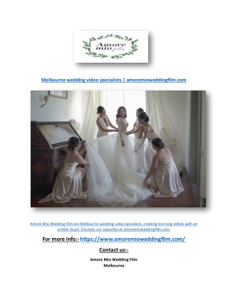 Melbourne wedding video specialists | amoremioweddingfilm.com