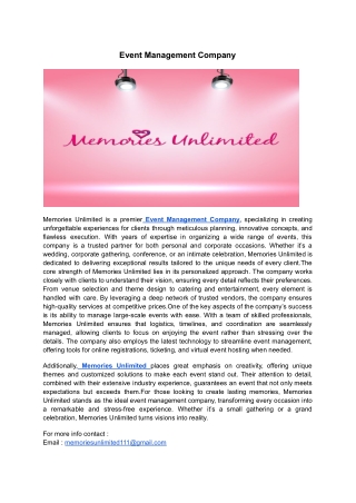 Event Management Company _ Memories unlimited (1)