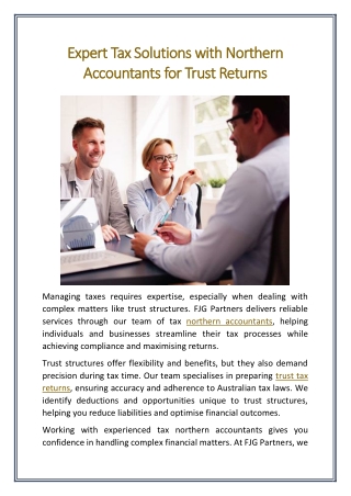 Expert Tax Solutions with Northern Accountants for Trust Returns