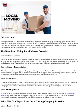 Moving Locally? Here's What to Expect from Professional Movers