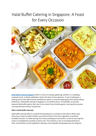 Halal Buffet Catering in Singapore A Feast for Every Occasion