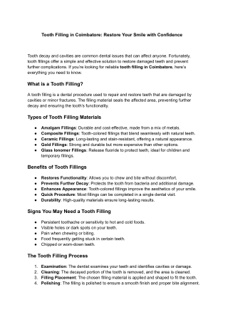 we dental - Tooth Filling in Coimbatore