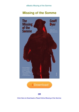 eBooks Missing of the Somme