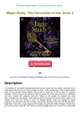 PDF Books Magic Study The Chronicles of Ixia  Book 2
