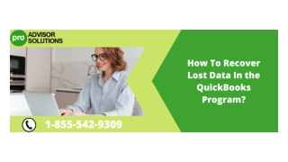 Recover Lost Data in the QuickBooks Program Effortlessly