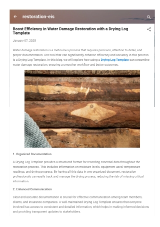 Boost Efficiency in Water Damage Restoration with a Drying Log Template