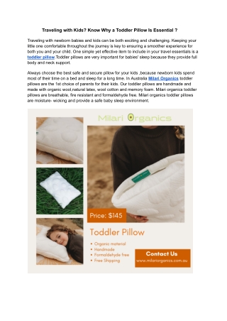 Traveling with Kids_ Know Why a Toddler Pillow Is Essential ?