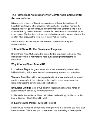 The Best Bikaner Resorts in 2024: Prices, Amenities, Warnings & What to Expect