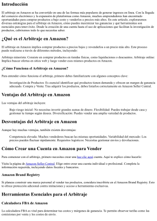 Estrategias para el Arbitraje en Amazon: Maximiza tus Ganancias