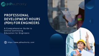 Professional Development Hours (PDH) for Engineers