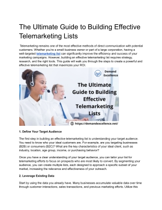 The Ultimate Guide to Building Effective Telemarketing Lists
