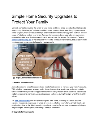 Simple Home Security Upgrades to Protect Your Family