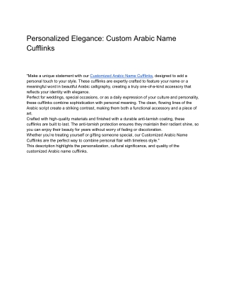 Personalised Cufflinks