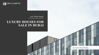 Houses for Sale in Dubai A Comprehensive Guide  InchbrickRealty
