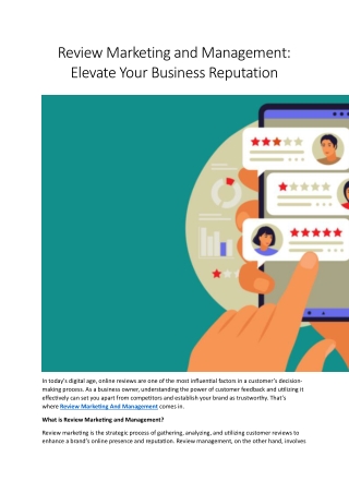 Review Marketing and Management Elevate Your Business Reputation