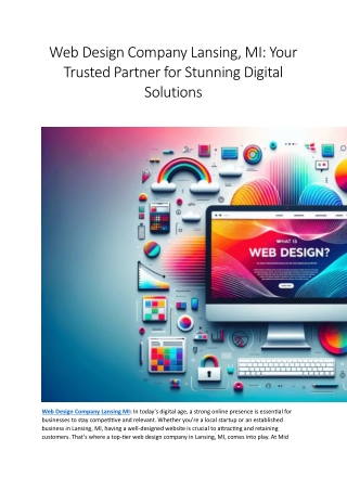 Web Design Company Lansing, MI Your Trusted Partner for Stunning Digital Solutions