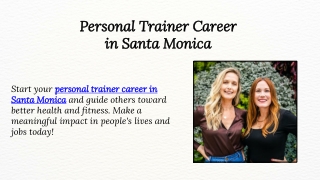 Personal Trainer Career in Santa Monica