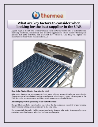 What are key factors to consider when looking for the best supplier in the UAE