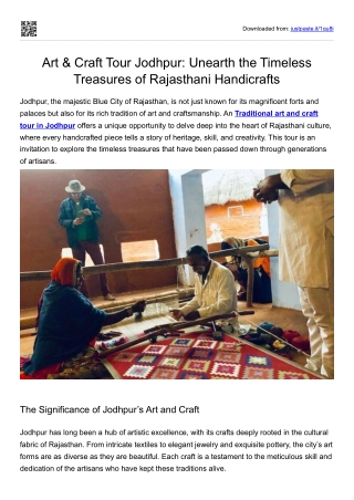 art and craft tour pdf