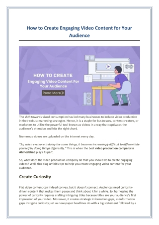 How to Create Engaging Video Content for Your Audience