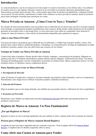 Marca Privada en Amazon: ¿Cómo Crear la Tuya y Triunfar?