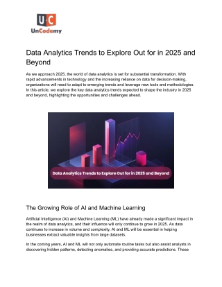 Data Analytics Trends to Explore Out for in 2025 and Beyond