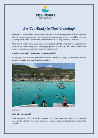 Are You Ready to Start Traveling