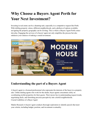 Why Choose a Buyers Agent Perth for Your Next Investment
