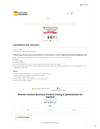 Women Fashion Business Product Listing