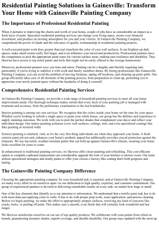 Gainesville Painting Company