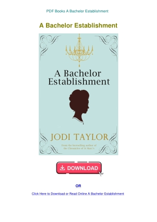 PDF Books A Bachelor Establishment